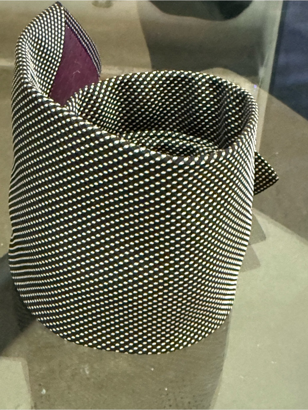 Men's Black and White Textured Dot Tie - Kenneth Gordon New Orleans